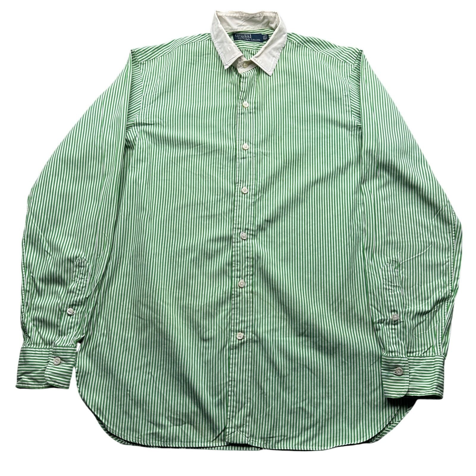 Polo Ralph Lauren Vintage Polo Ralph Lauren Green Striped Button Shirt Mens M Size US M / EU 48-50 / 2 - 1 Thumbnail