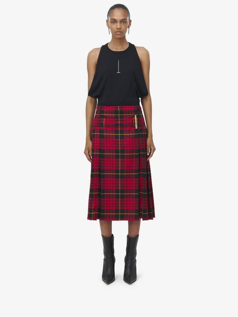 Alexander McQueen o1srvl11e0326 Tartan Kilt Skirt in Multicolor Size 27" / US 4 / IT 40 - 2 Thumbnail