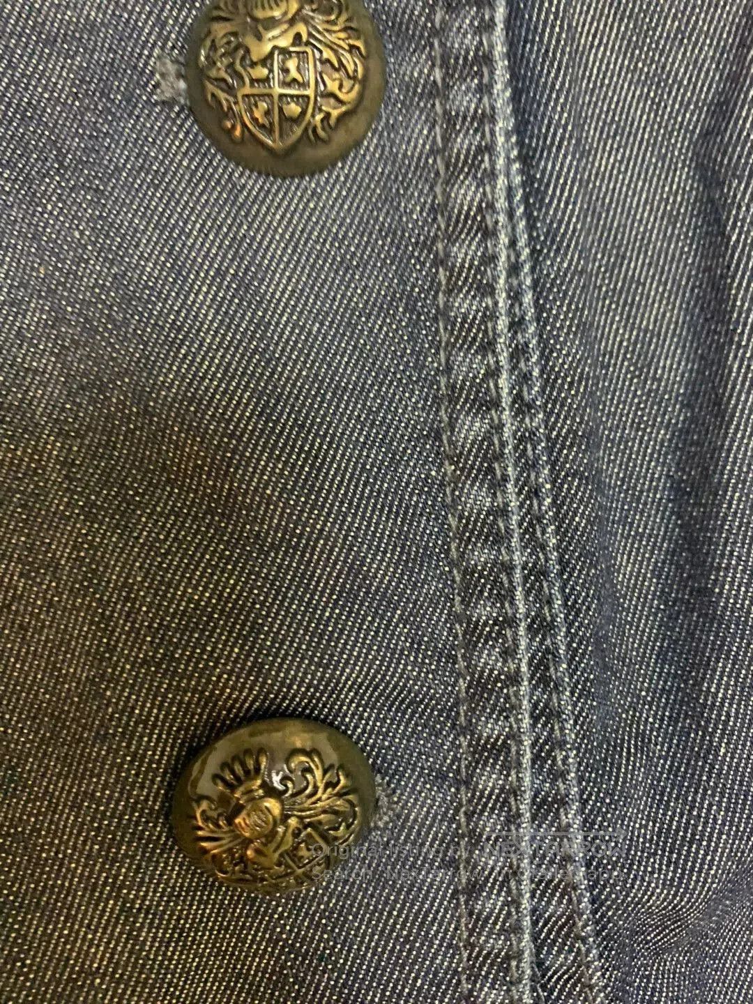 Massive Amass Cropped Waist Denim Jacket. Size L / US 10 / IT 46 - 3 Thumbnail