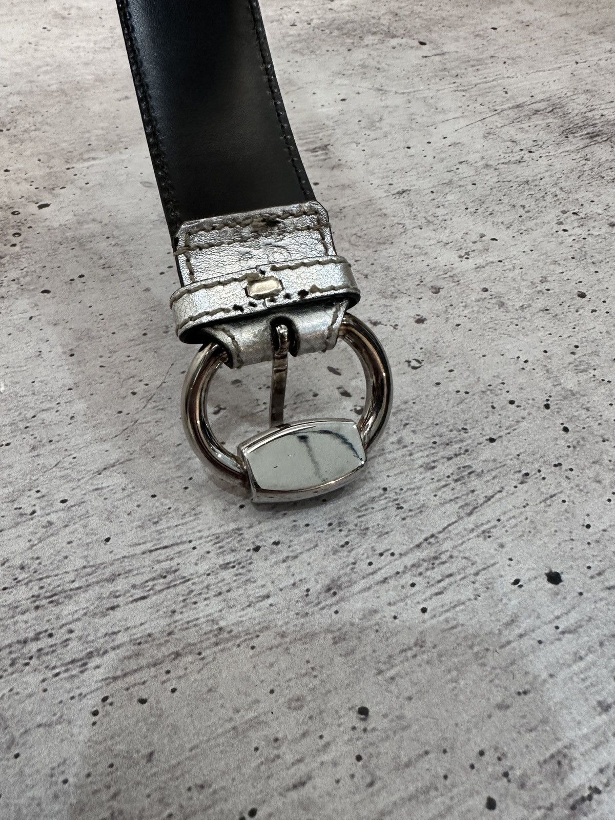 Gucci Gucci Silver Guccissima Leather Belt Metallic Monogram Italy Size ONE SIZE - 10 Thumbnail
