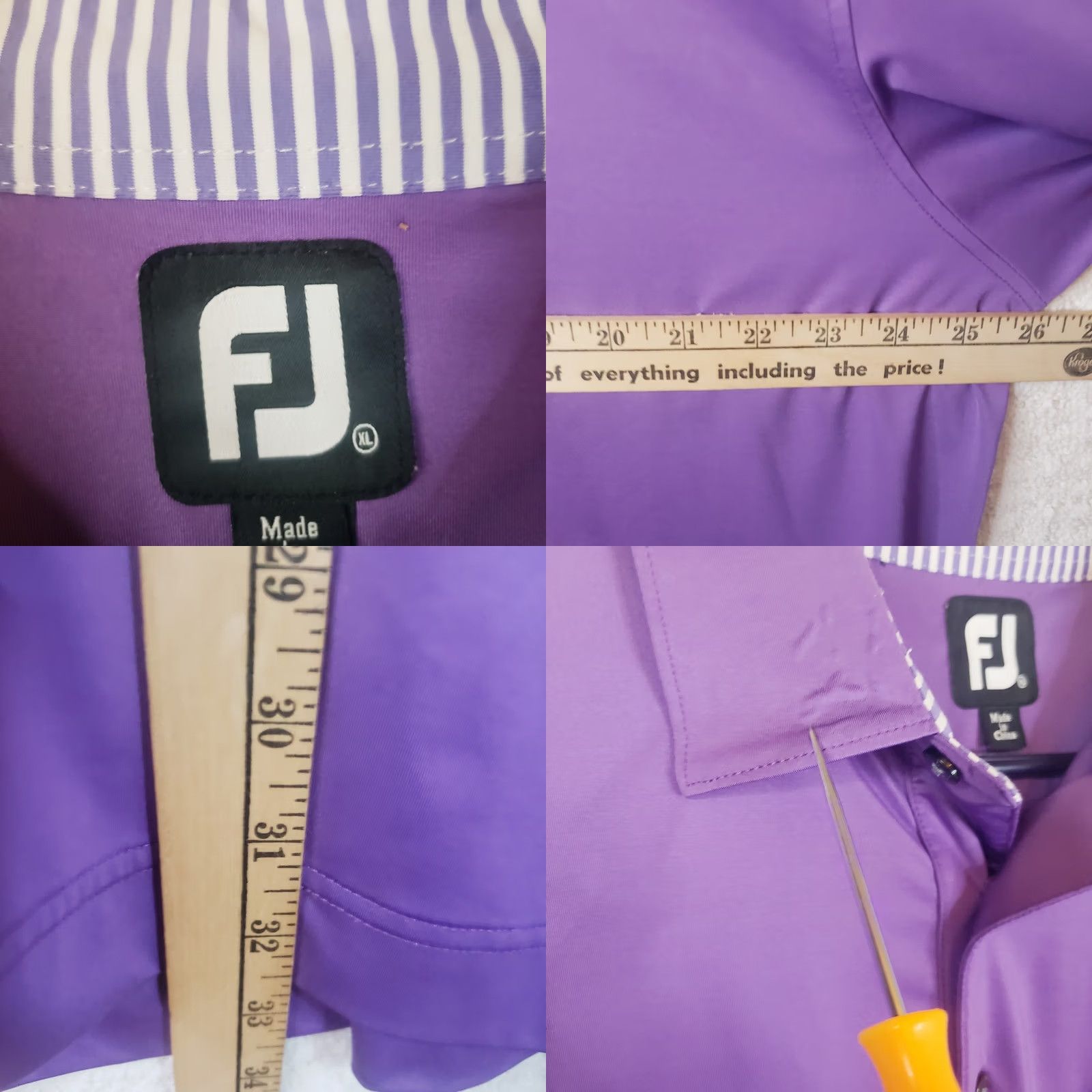 Footjoy Clemson Tigers Polo Shirt Mens Large Purple FootJoy Athletic Fit Performance Shirt Size US L / EU 52-54 / 3 - 9 Thumbnail