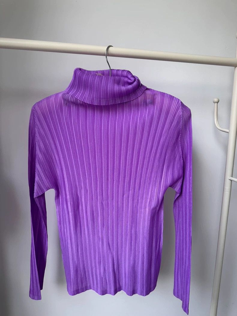 Issey Miyake Issey Miyake size:3 Purple pleated long-sleeved shirt Size XS / US 0-2 / IT 36-38 - 1 Thumbnail
