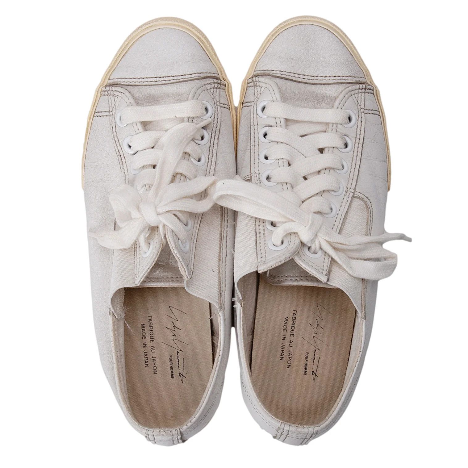 Yohji Yamamoto Yohji Yamamoto Low-Cut Leather Sneakers White Size US 9 / EU 42 - 7 Thumbnail