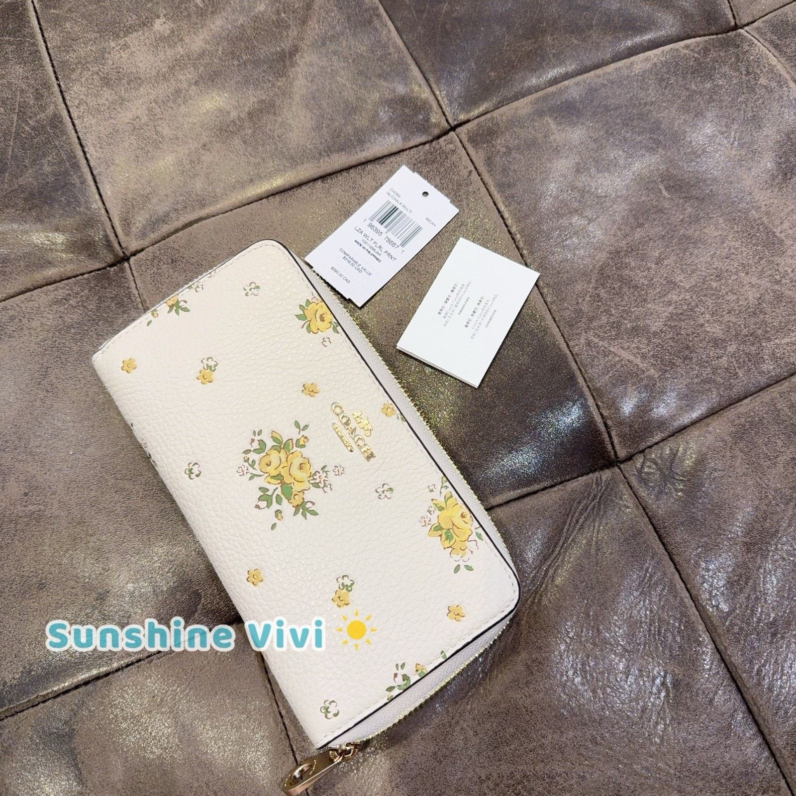 Coach NWT Coach Long Zip Around Wallet Canvas CAO89 Chalk multi Size ONE SIZE - 4 Thumbnail