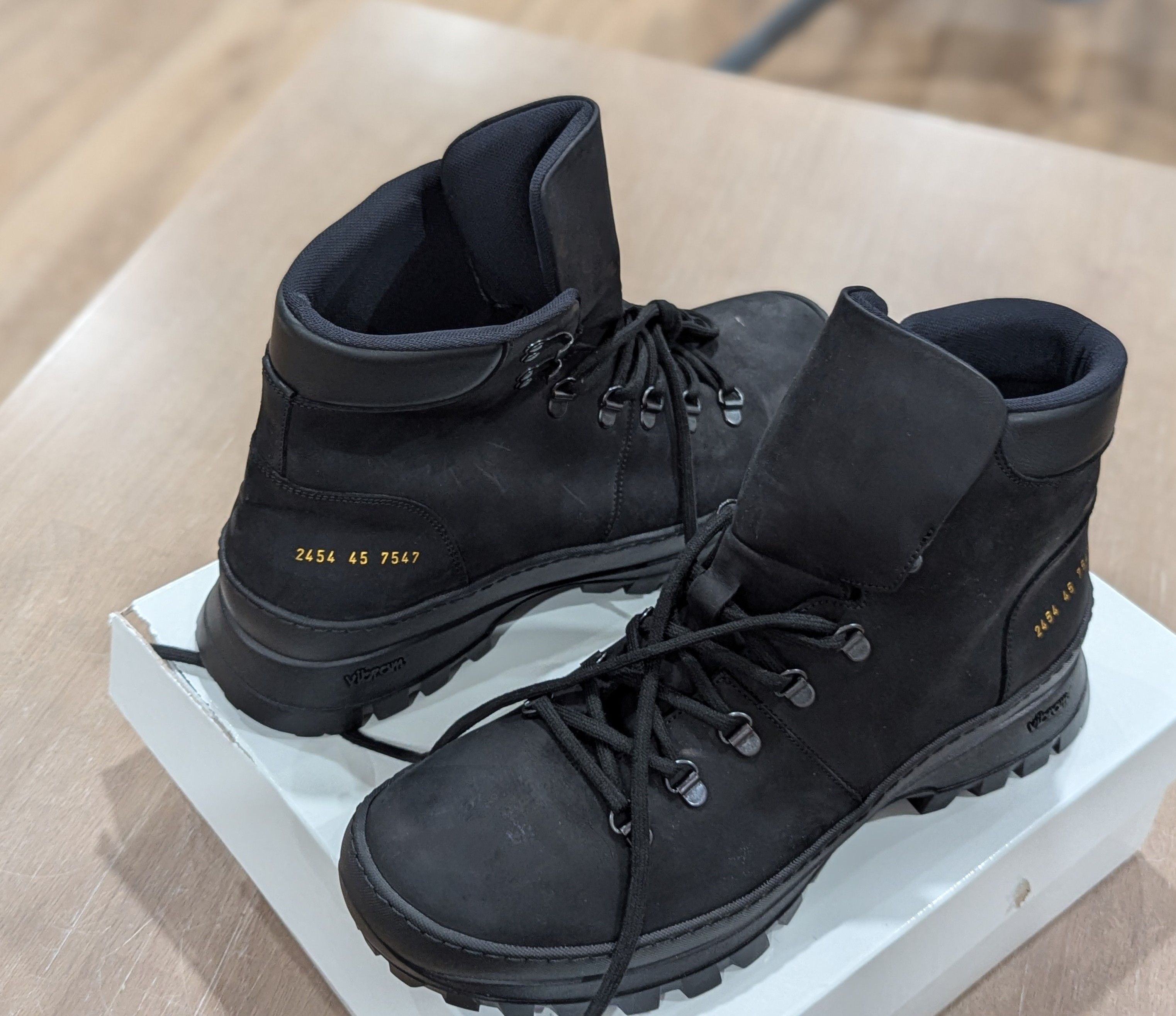 Common Projects Leather Hiking Boots Black 45 US 12