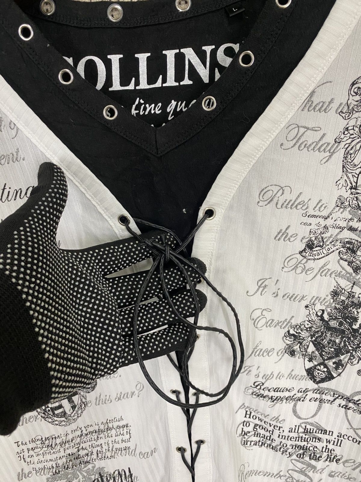 GOSTAR DE FUGA Japanase punk brand collins gothic skulls longsleeve tshirt Size US L / EU 52-54 / 3 - 6 Thumbnail