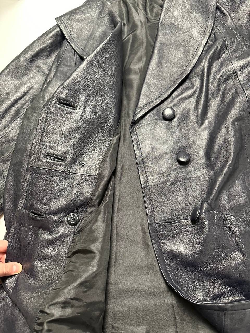 80s Vintage Leather trench-coat Matrix Rare Made in Spain