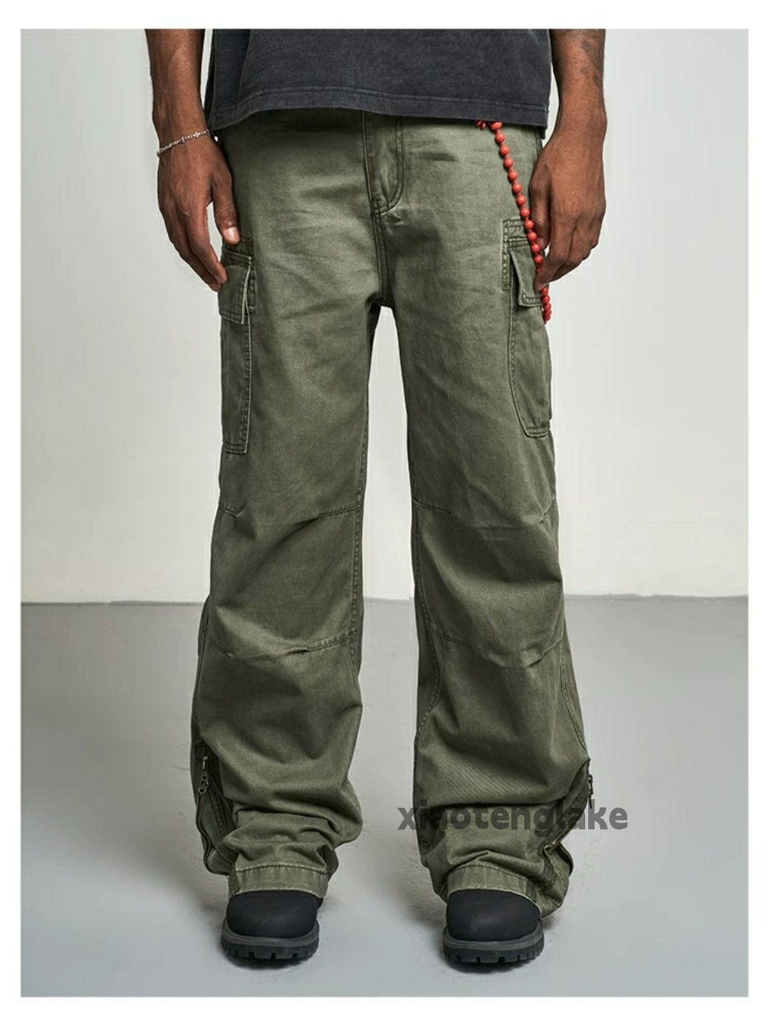 Designer × Japanese Brand × Vintage zipper utility military outdoor baggy flared cargo pants Size US 32 / EU 48 - 3 Thumbnail