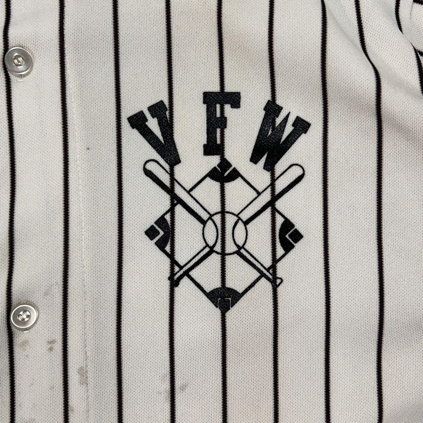 Wilson VTG Wilson VFW pinstripe sportswear baseball jersey mens XL Size US XL / EU 56 / 4 - 4 Thumbnail