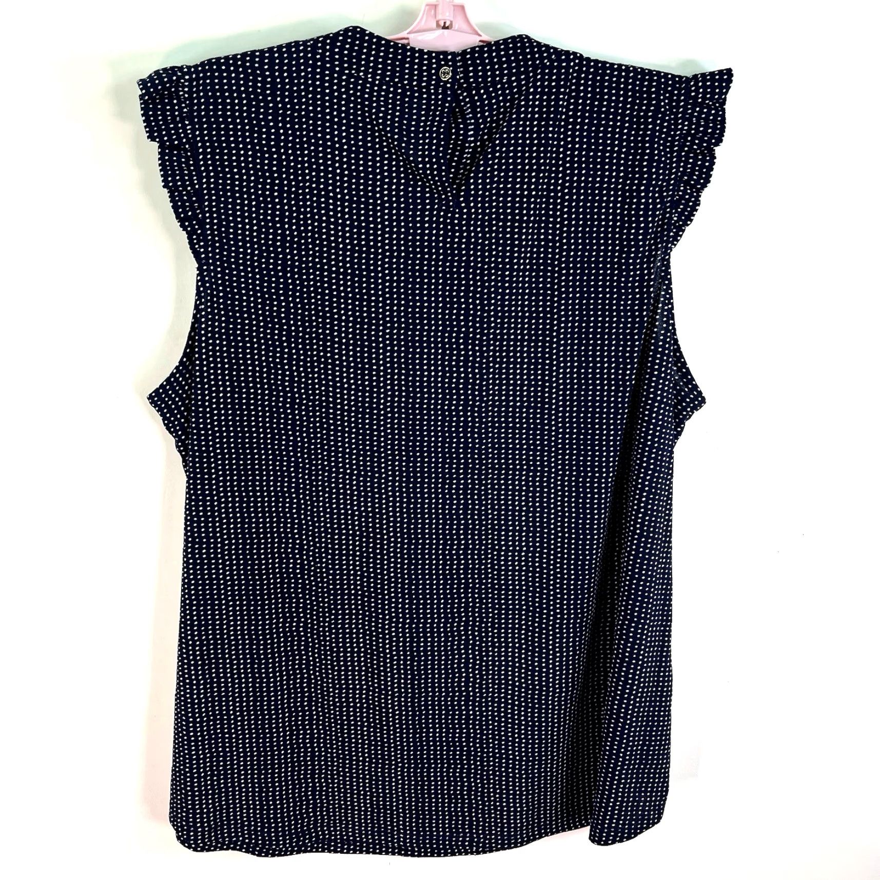 Vintage Adriana Papell Blouse Sleeveless Polka Dot Top Womens 1X Blue Size XL / US 12-14 / IT 48-50 - 6 Thumbnail