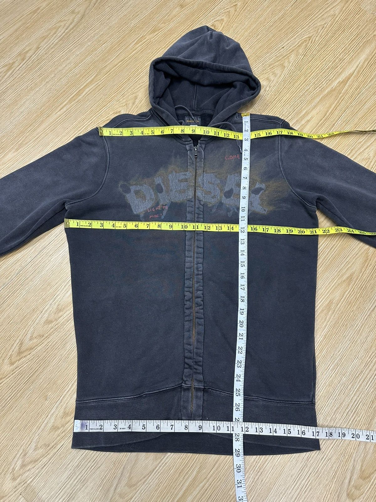 Diesel Diesel Spellout Zipper Hoodie Faded Sunlight Z48 Size US M / EU 48-50 / 2 - 5 Thumbnail