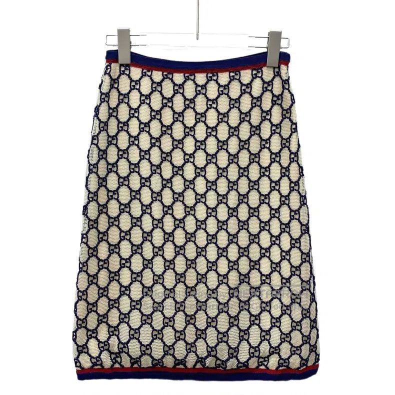 Gucci Gucci Color-blocked mesh logo jacquard full-print cotton c Size 25" / US 0 / IT 36 - 1 Thumbnail