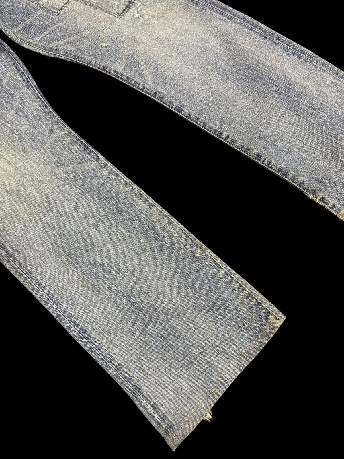 Edwin × Japanese Brand Vintage Edwin XV Distressed Patchwork Blue Washed Jeans Size US 36 / EU 52 - 4 Thumbnail