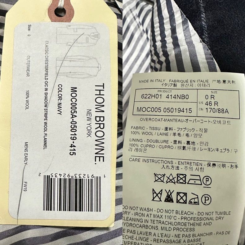 Thom Browne Thom Browne size0 Blue flannel suit and woolen overcoat Size 34S - 2 Thumbnail