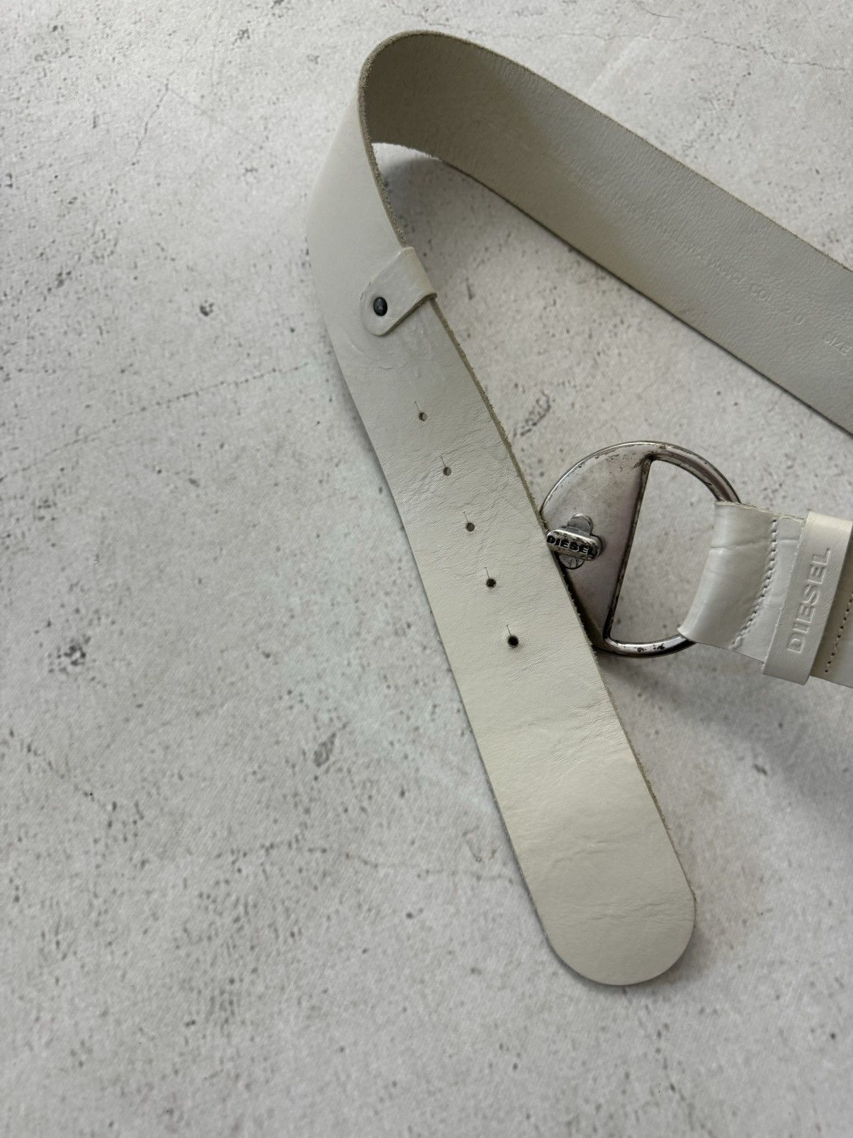 Diesel × Vintage Diesel Vintage Avantgarde Y2K Crazy Real Leather Belt Size ONE SIZE - 4 Thumbnail