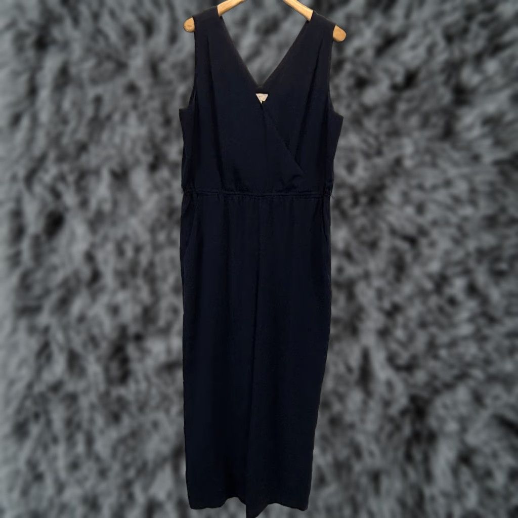 Loft LOFT Sleeveless Jumpsuit Sz X-Large Women’s Navy Wide Leg Pockets Career Comfort Size 40" / US 18 - 1 Thumbnail