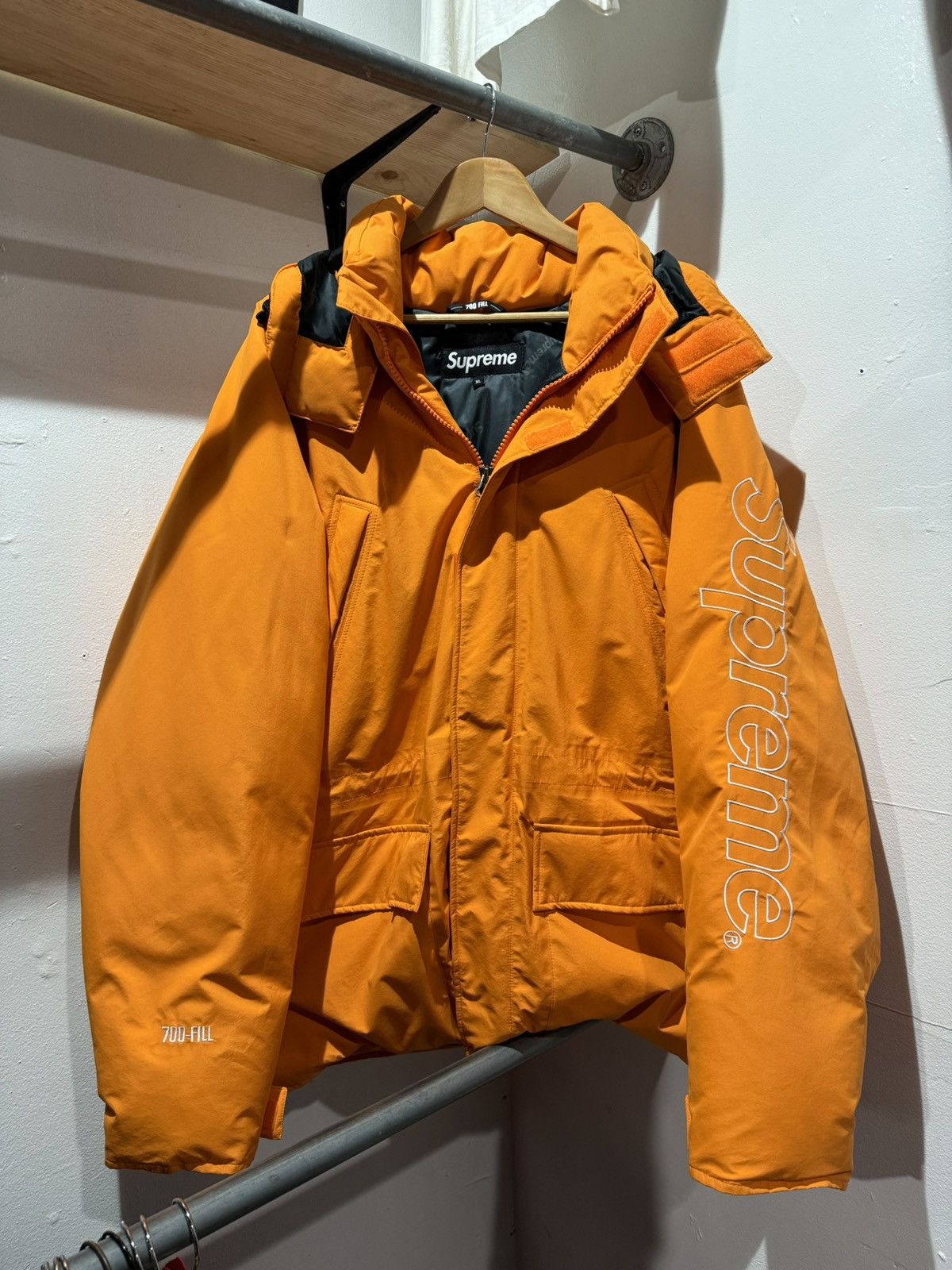 image of Supreme Puffer Jacket 700 Fill Size XL in Orange, Men's