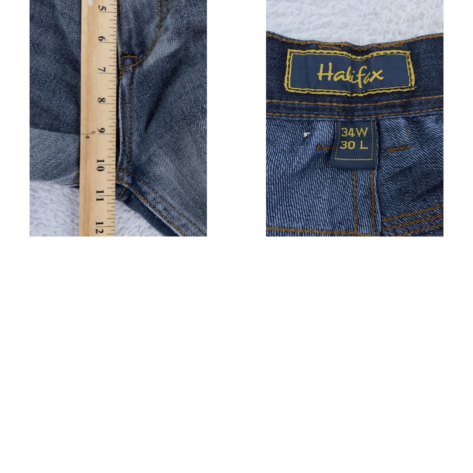 Vintage Halifax Jeans ACTUAL 32x28 Denim Pockets Fleur de Lis Distressed Blue Jeans Mens Regular 32x28 Size US 32 / EU 48 - 8 Thumbnail