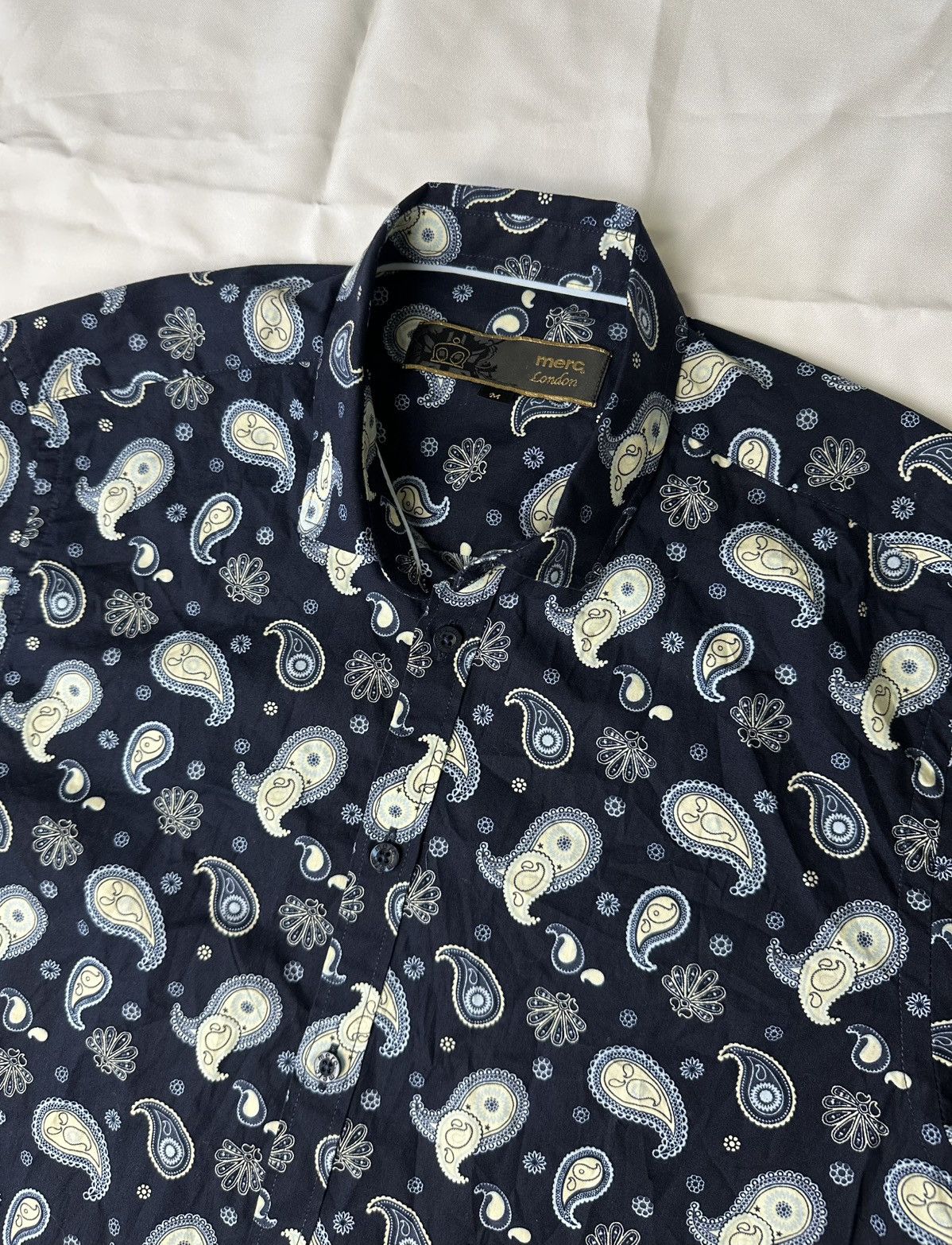 Merc Merc London Paisley Navy Shirt In Perfect Condition Size S-M Size US S / EU 44-46 / 1 - 5 Thumbnail