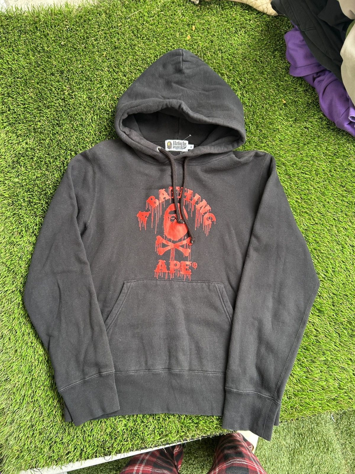 Bape BAPE College Skull Drip Spellout Black Hoodie Size US M / EU 48-50 / 2 - 2 Thumbnail