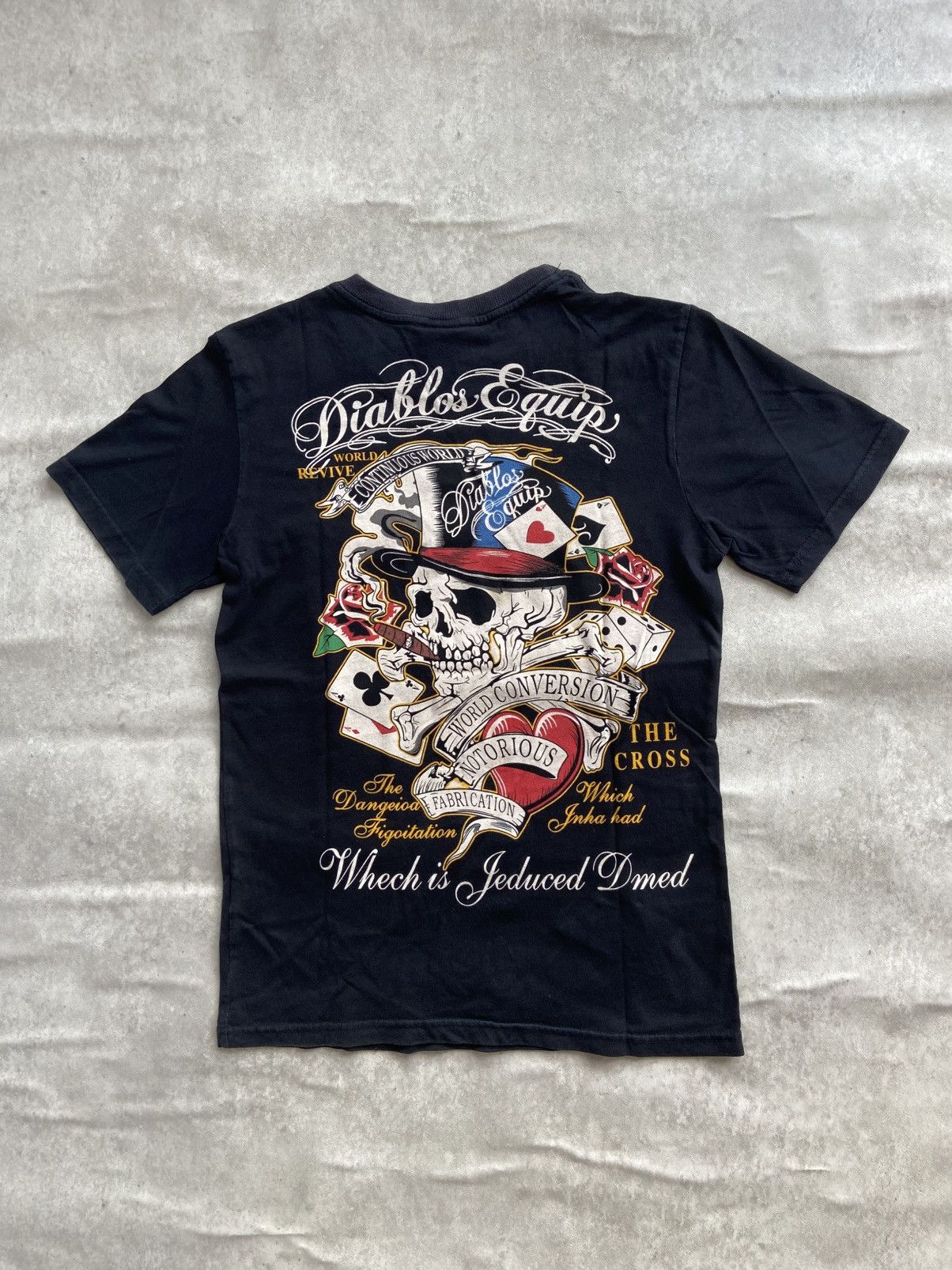 If Six Was Nine × Japanese Brand × Le Grande Bleu (L.G.B.) Cross Diablos Equip Poem Tshirt Size US M / EU 48-50 / 2 - 6 Thumbnail