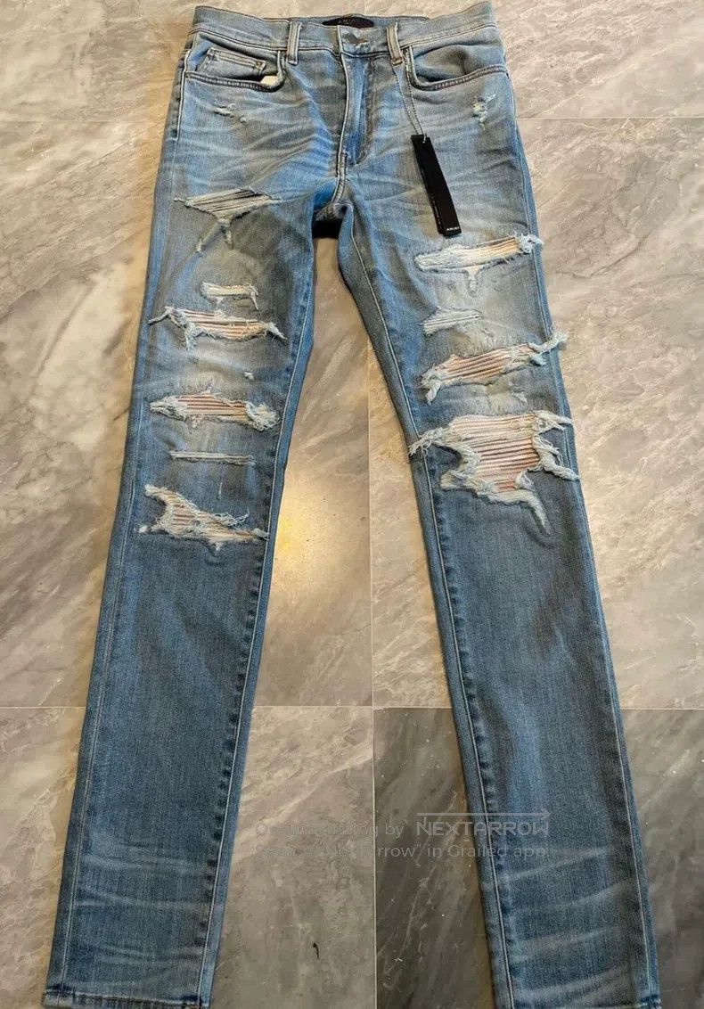 Amiri Amiri Size 32 Classic Colorful Patchwork Blue Jeans Size US 32 / EU 48 - 1 Thumbnail