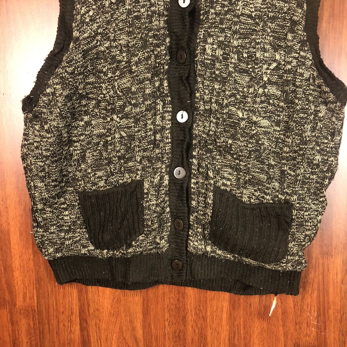 Japanese Brand Relinon Brown Cardigan vintage knitwear Vest #7492 Size L / US 10 / IT 46 - 6 Thumbnail