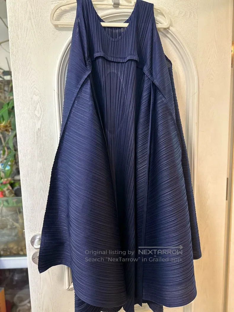 Issey Miyake Issey Miyake Navy Blue Dress Size L / US 10 / IT 46 - 2 Thumbnail