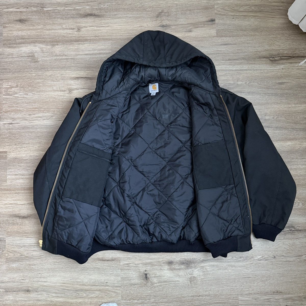 Carhartt Carhartt Active Hooded Jacket Quilted Linen Black Size US XL / EU 56 / 4 - 7 Thumbnail