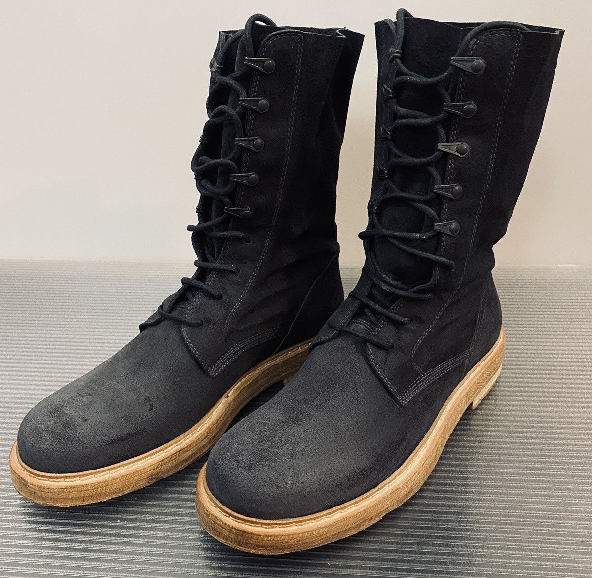 Ann Demeulemeester Ann Demeulemeester 🇮🇹 asphalt blk blister leather boots 8 NEW Size US 8 / EU 41 - 11 Thumbnail