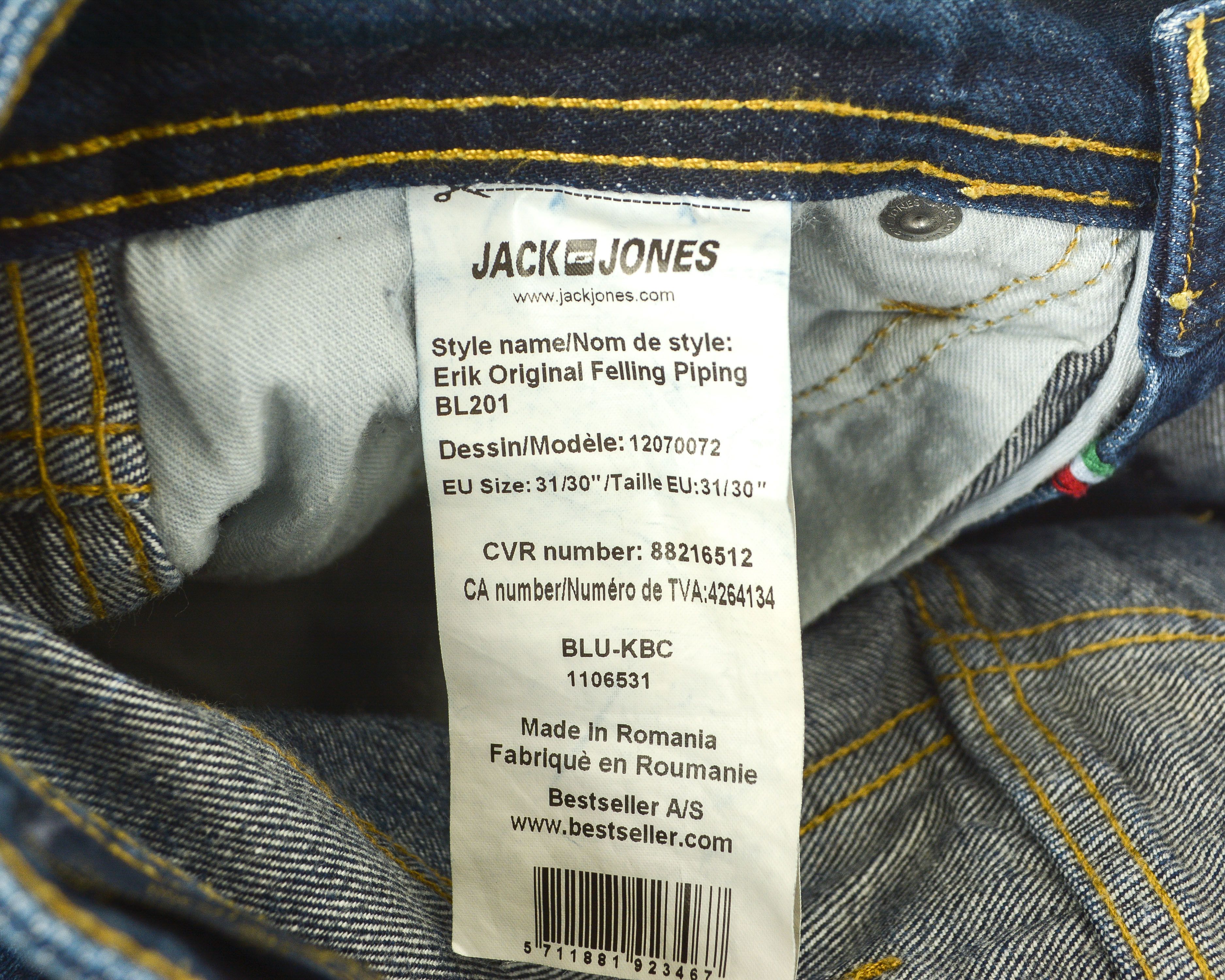 Jack & Jones Erik W31 L30 Slim Fit Straight Leg Jeans Denim Pants Size US 31 - 5 Thumbnail