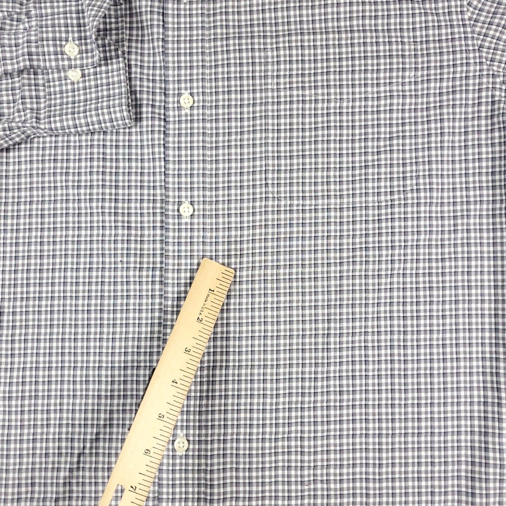 Ralph Lauren Ralph Lauren Shirt Mens Size 17 Gray Plaid Dress Button Up Long Sleeve Shirt (Dress Shirt) Mens Size 46R - 3 Thumbnail