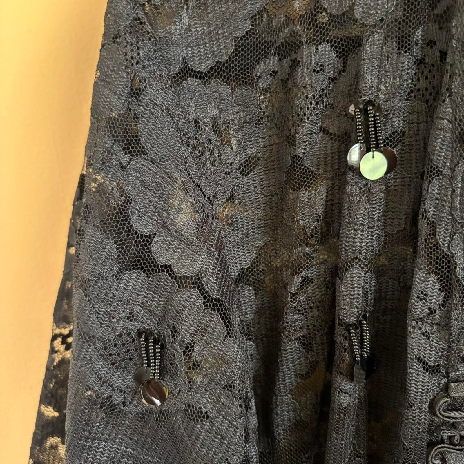 Other Vintage Lace Sequined Duster 34 Witchy Stevie Nicks Size S / US 4 / IT 40 - 5 Thumbnail