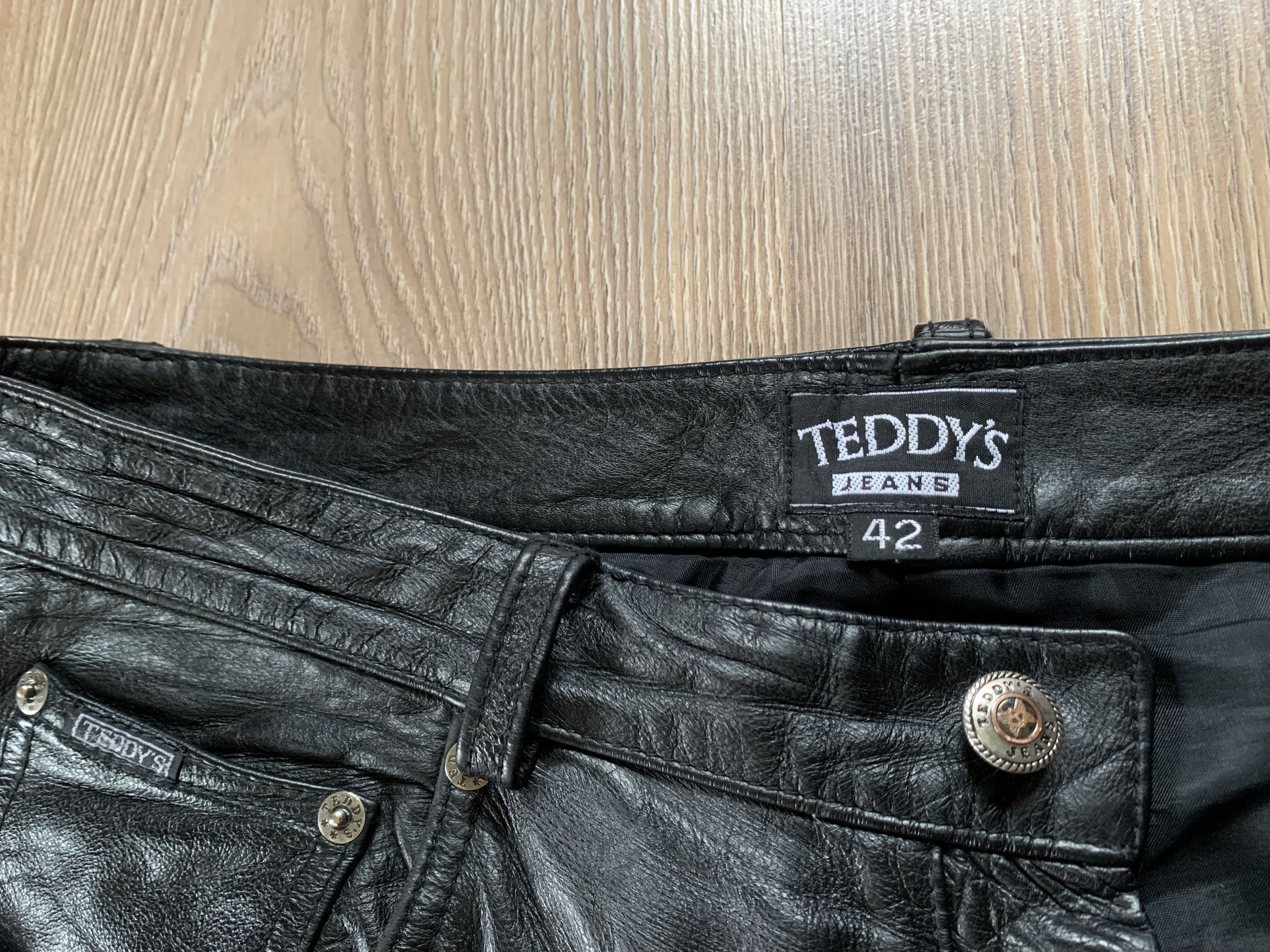 Leather × Vintage Teddy's Black Vintage Leather Pants Size US 42 / EU 58 - 5 Thumbnail