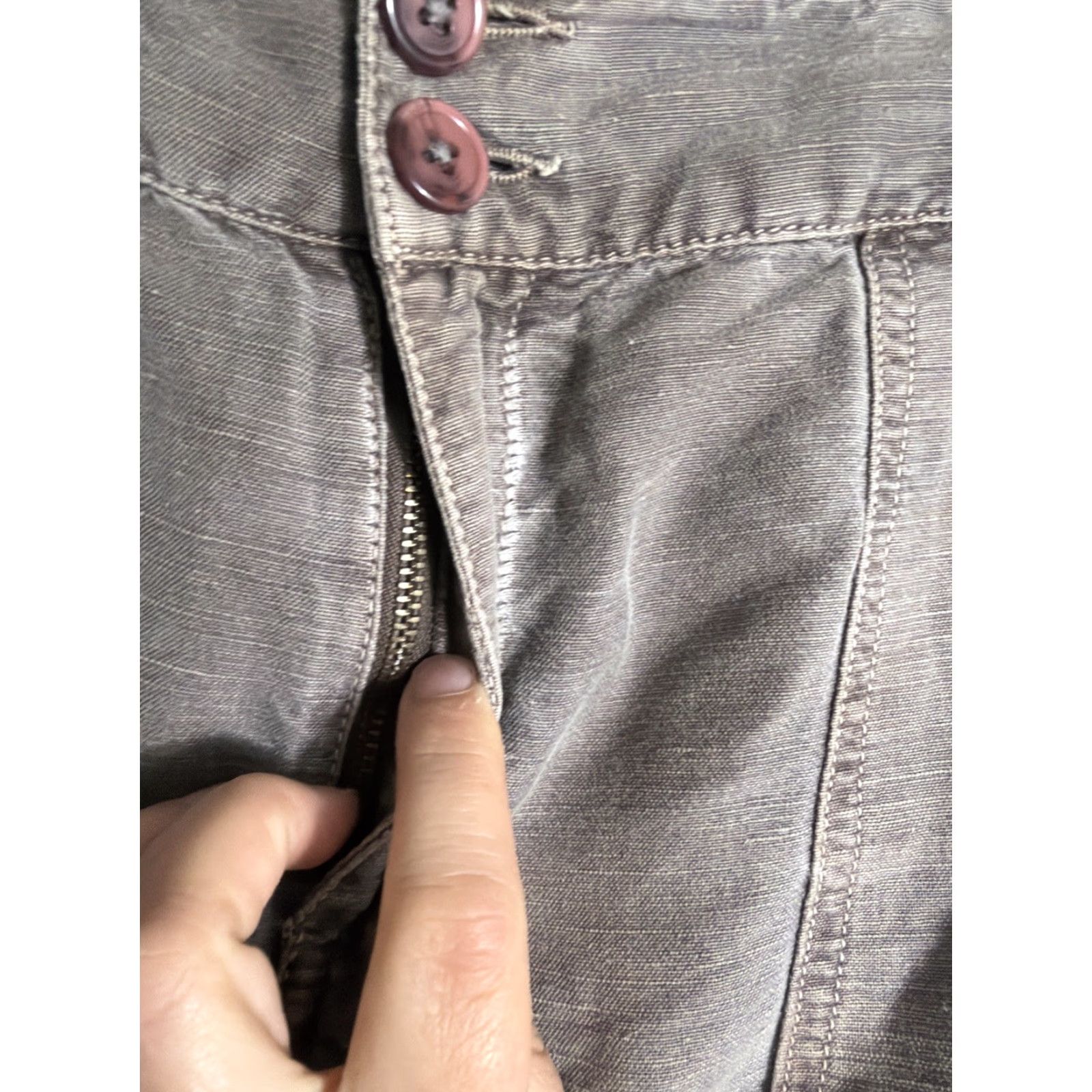 Vintage Sundance Womens Capri Pants Brown 32x23 Petite 10P Lace Linen Cotton Festival Capris Womens Pants Brown Capris 10P Size 32" / US 10 / IT 46 - 6 Thumbnail