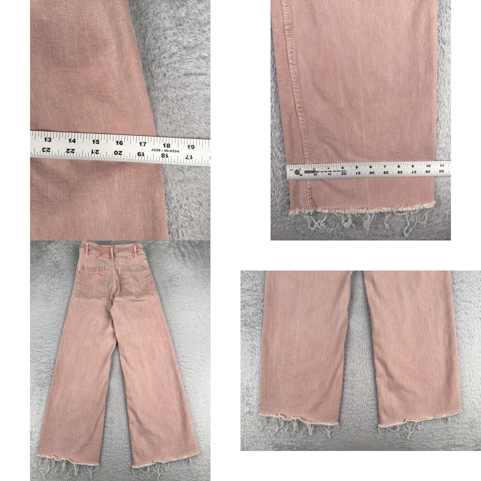 Zara Zara Jeans Women Pink Denim Wide Leg High Rise 2 24x28 Regular Cotton Blend 90s Womens Size 26" / US 2 / IT 38 - 9 Thumbnail