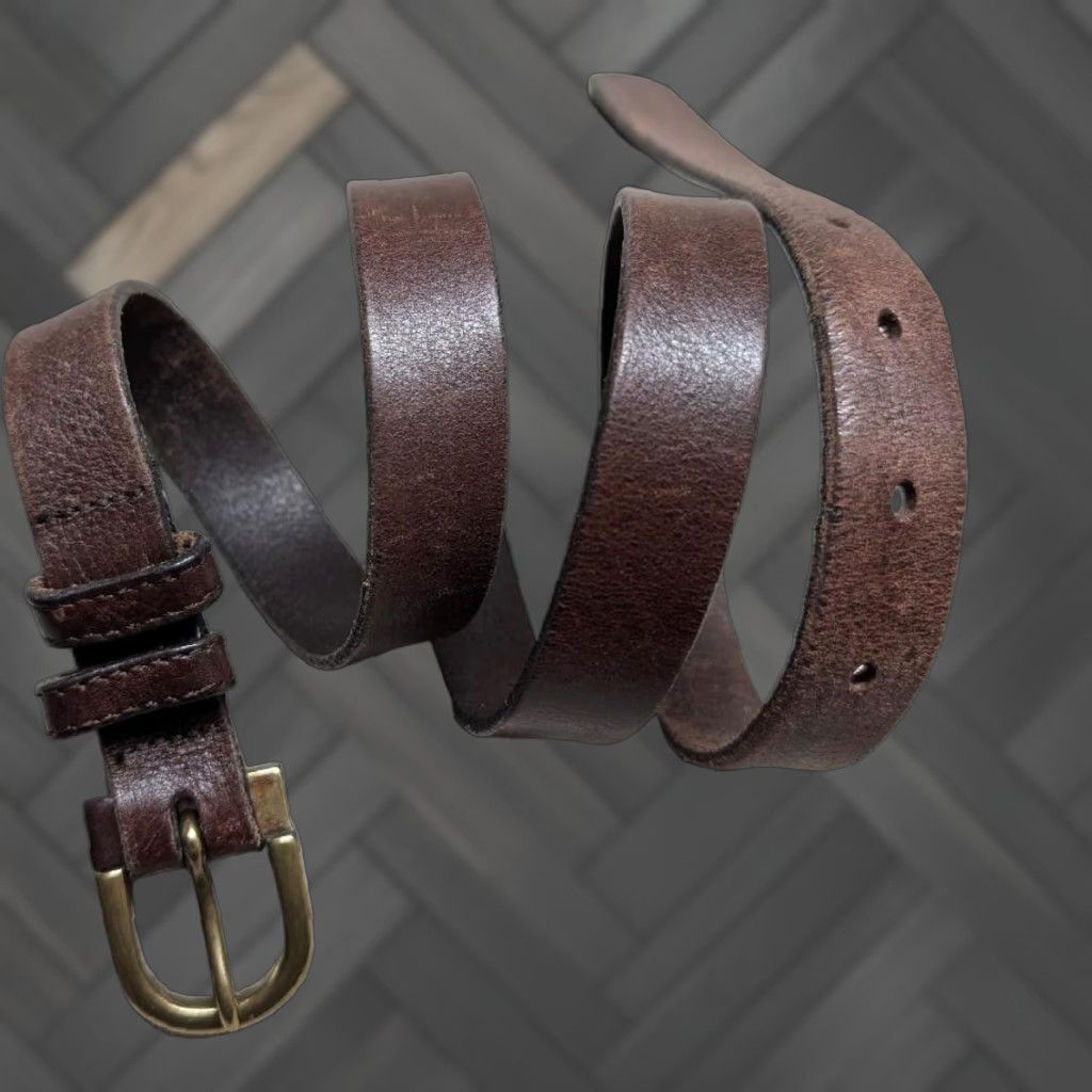 Eddie Bauer VINTAGE Eddie Bauer belt Women's Brown Full Grain Leather USA Made Slim 33/34 Brown Cowhide Width 1-1/2" 31-35.5" Size ONE SIZE - 1 Thumbnail