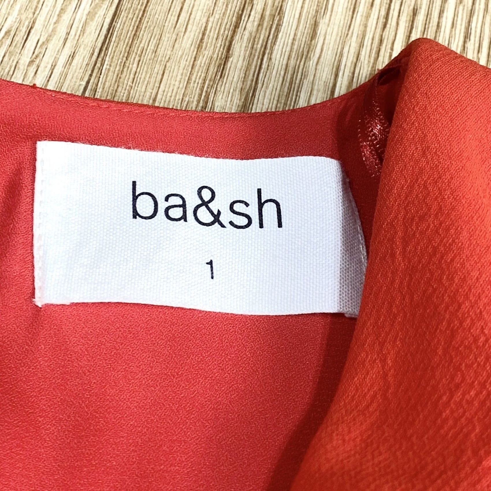 ba&sh ba&sh Siranda Red Open Back Tie Belt Dress UK 10 Regular Women Knee Length V-Neck Short Sleeve Party Cocktail Vintage No Pattern Pre Loved Vgc Size L / US 10 / IT 46 - 5 Thumbnail