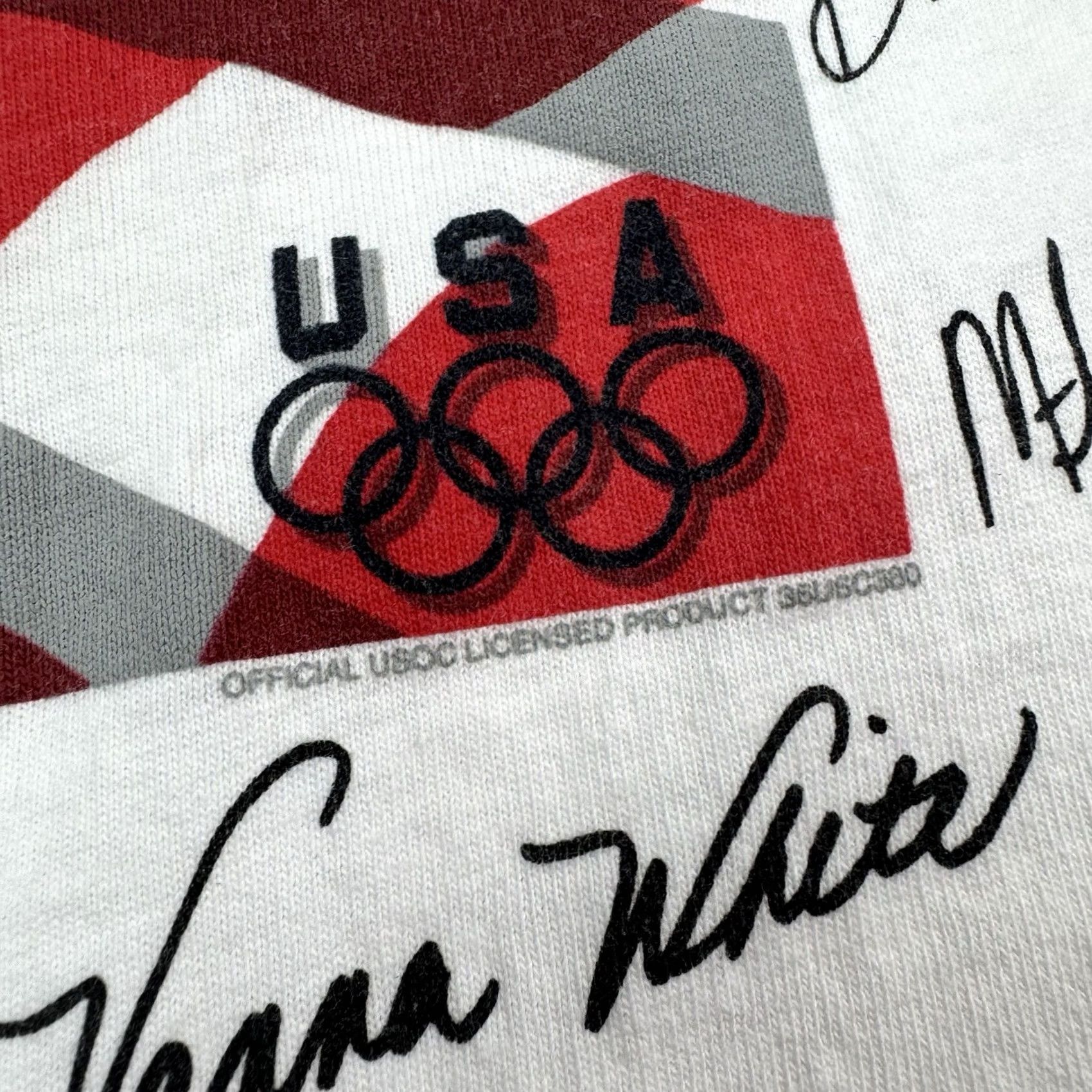 Hanes VINTAGE 1996 ATLANTA OLYMPICS T SHIRT Adult XL Hanes White 90s USA Sports Crew Neck Short Sleeve Size US XL / EU 56 / 4 - 3 Thumbnail