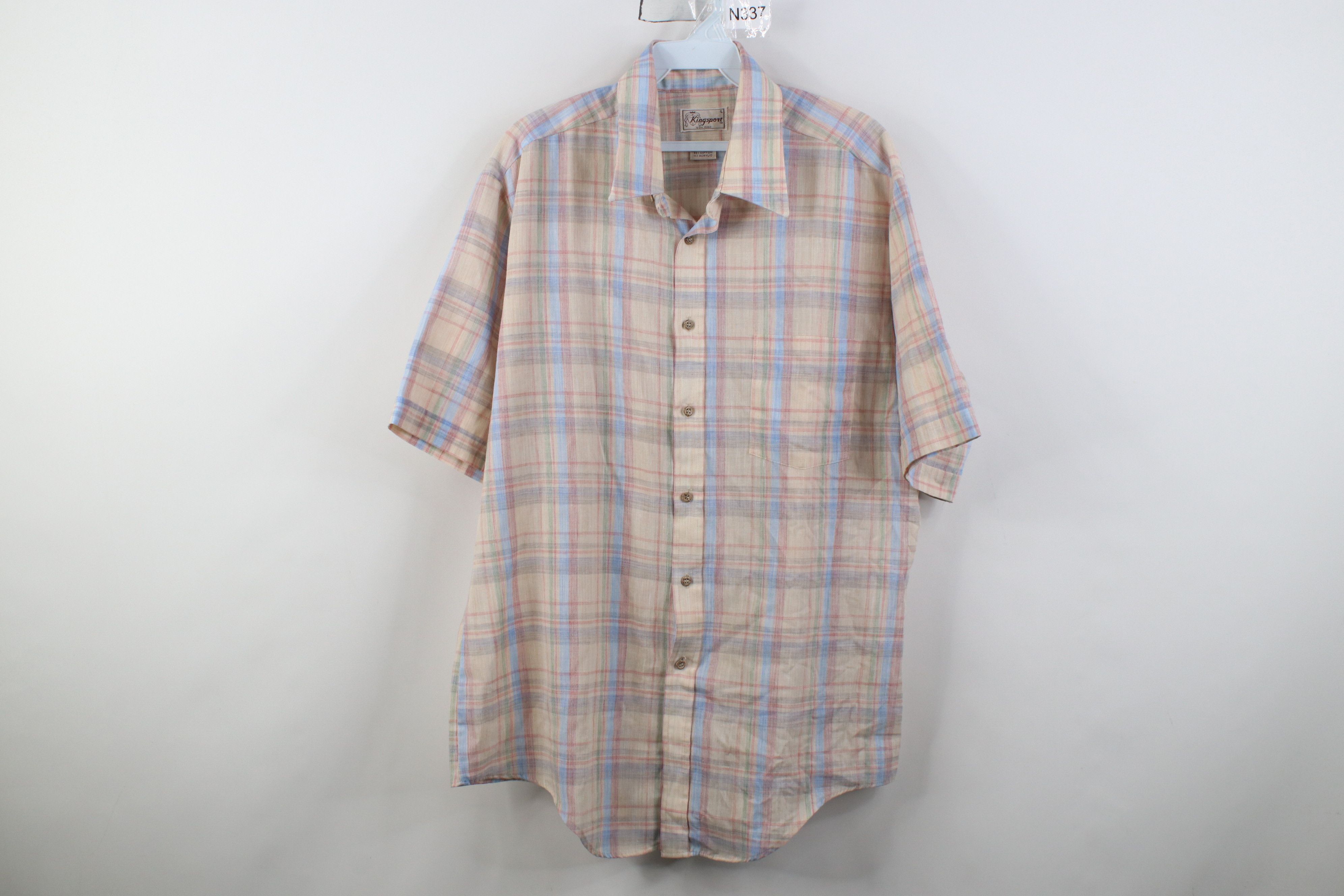 Vintage Vintage 70s Streetwear Madras Short Sleeve Button Shirt Size US L / EU 52-54 / 3 - 1 Thumbnail