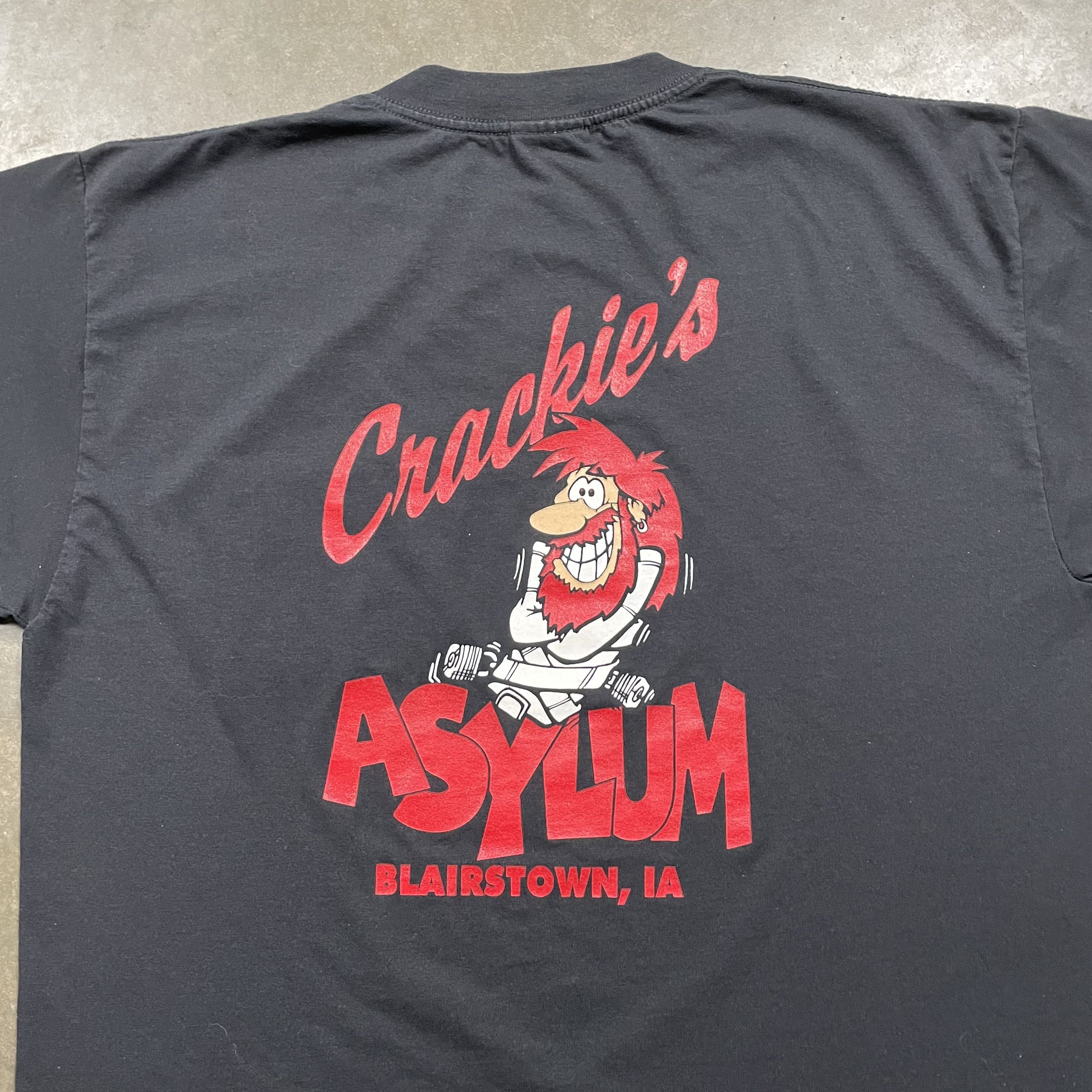 Vintage VIntage Crackies Asylum Parody Humor Slogan Tshirt Funny Size US XL / EU 56 / 4 - 2 Thumbnail