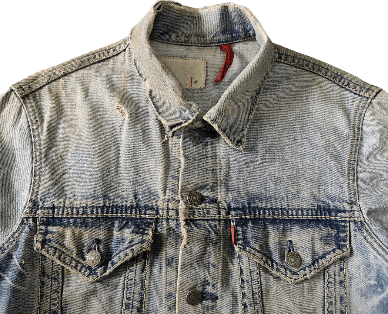Levi's Thrashed Levi's Distressed Worn Denim Jacket Size US M / EU 48-50 / 2 - 7 Thumbnail