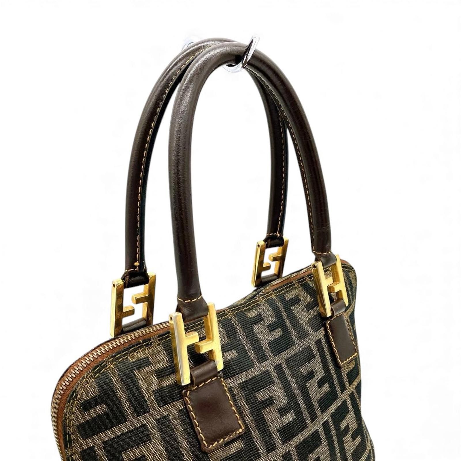 Fendi Fendi - Monogram Canvas Handbag Leather Handles Size ONE SIZE - 5 Thumbnail
