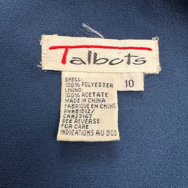 Talbots VINTAGE Talbots Dress 10 Navy Blue 90s Sheath Midi Short Sleeve Womens Ladies Workwear Classic Secretary Officewear Feminine BOSS Size L / US 10 / IT 46 - 5 Thumbnail