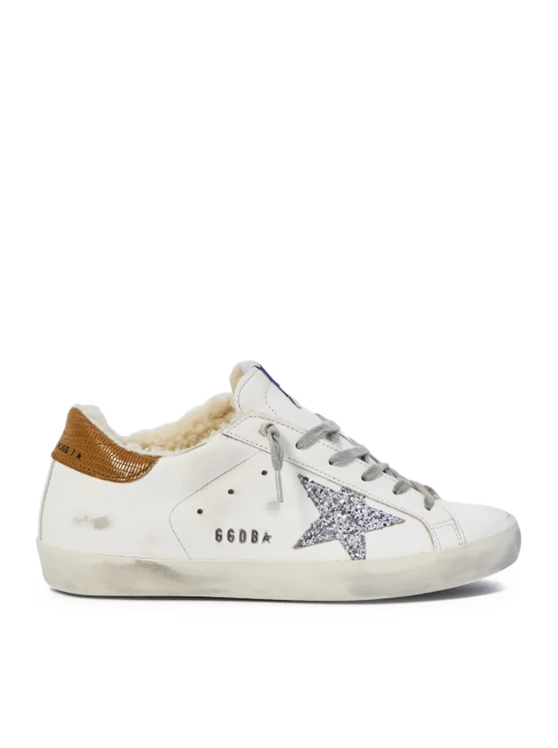 GG Super-Star Women's Wht/Bg Shearling Sneakers