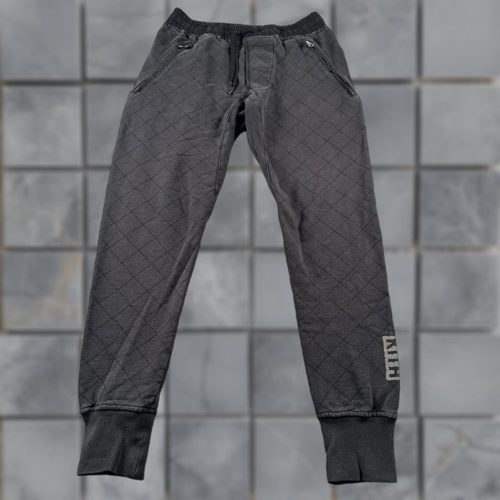 Kith KITH Jogger Sweatpants Mens XS Quilted Drawstring Zip Pocket Ribbed Cuff Black Size US 27 - 1 Thumbnail