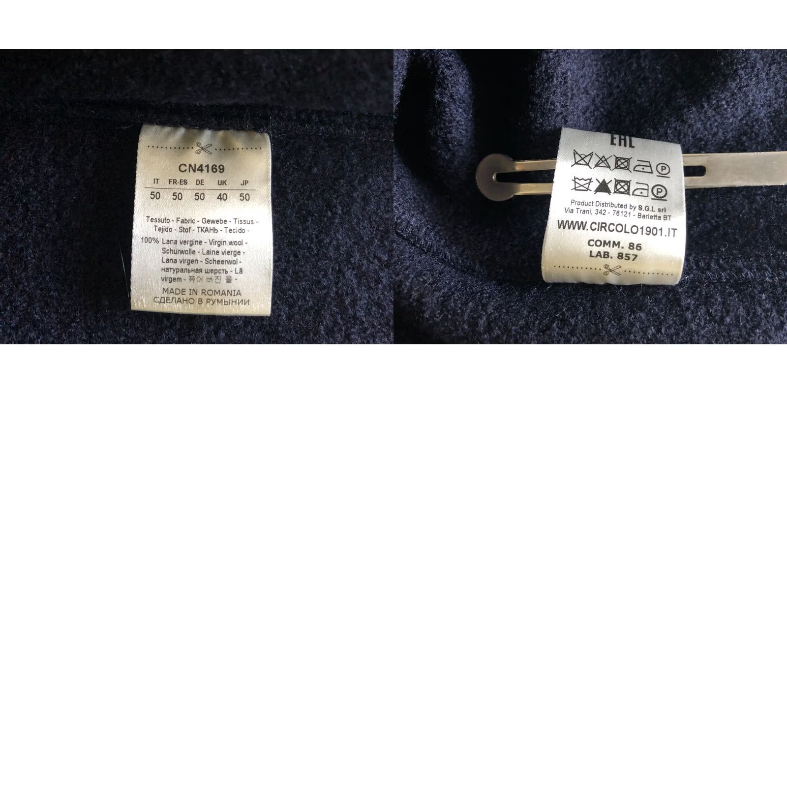 Circolo 1901 Circolo 1901 Men Gilet Wool Dark Blue Size 40 UK40 Virgin Wool Two-Way Zipper Casual Vest Size US XXS / EU 40 - 9 Thumbnail