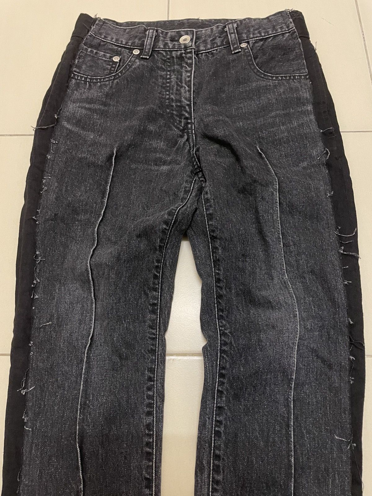 Sacai Japanese Brand Sacai SS21 Docking Cut Off Rebuild Jeans Size US 27 - 3 Thumbnail