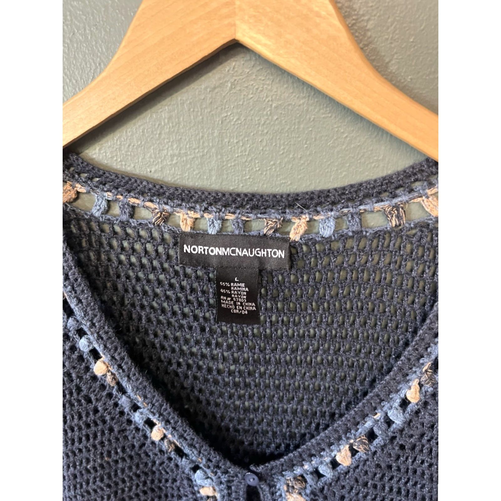 Vintage Norton Mcnaughton Cardigan Sweater Women’s L Gray Open Knit Knit Open-Knit V-Neck 80s 90s Grannycore Grandma Cardigan Womens L Gray Size L / US 10 / IT 46 - 2 Thumbnail