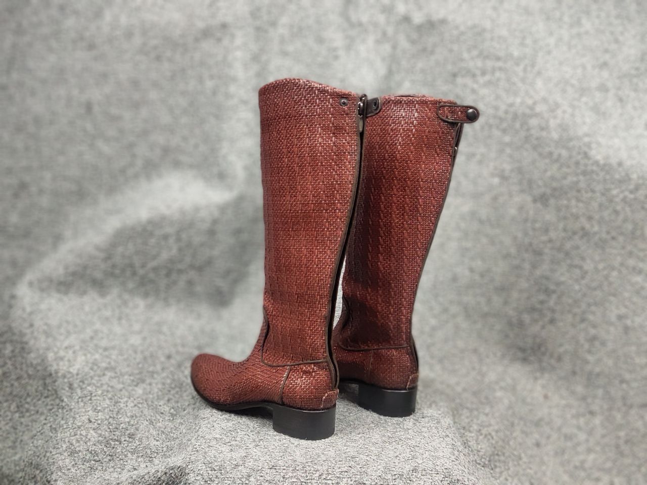 RoccoP Rocco P. Braided leather High Round Toe Riding Tall Boots Size US 6.5 / IT 36.5 - 13 Thumbnail